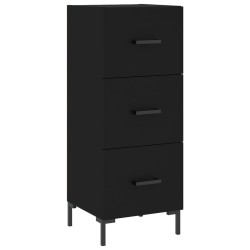 vidaXL Aparador de madera contrachapada negro 34,5x34x90 cm