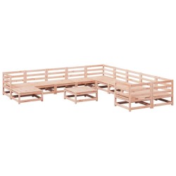 vidaXL Juego de sofás de jardín 12 pzas madera maciza de abeto Douglas