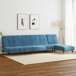 vidaXL Juego de sofás 2 piezas terciopelo azul