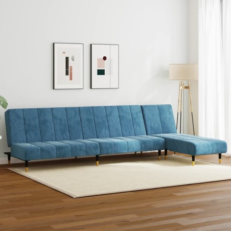 vidaXL Juego de sofás 2 piezas terciopelo azul
