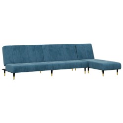 vidaXL Juego de sofás 2 piezas terciopelo azul