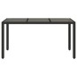 vidaXL Mesa de jardín superficie de vidrio ratán PE negro 150x90x75 cm vidaXL Mesa de jardín superficie de vidrio ratán PE negro 150x90x75 cm