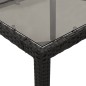 vidaXL Mesa de jardín superficie de vidrio ratán PE negro 150x90x75 cm vidaXL Mesa de jardín superficie de vidrio ratán PE negro 150x90x75 cm