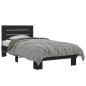 vidaXL Estructura de cama madera de ingeniería y metal negra 90x190 cm vidaXL Estructura de cama madera de ingeniería y metal negra 90x190 cm