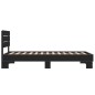 vidaXL Estructura de cama madera de ingeniería y metal negra 90x190 cm vidaXL Estructura de cama madera de ingeniería y metal negra 90x190 cm