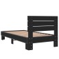vidaXL Estructura de cama madera de ingeniería y metal negra 90x190 cm vidaXL Estructura de cama madera de ingeniería y metal negra 90x190 cm