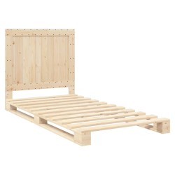 vidaXL Estructura de cama con cabecero madera maciza pino 100x200 cm