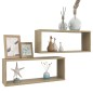vidaXL Estante cubo pared 2 uds contrachapado roble Sonoma 60x15x23 cm vidaXL Estante cubo pared 2 uds contrachapado roble Sonoma 60x15x23 cm