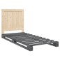 vidaXL Estructura de cama con cabecero madera de pino gris 90x200 cm vidaXL Estructura de cama con cabecero madera de pino gris 90x200 cm