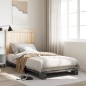 vidaXL Estructura de cama con cabecero madera de pino gris 90x200 cm vidaXL Estructura de cama con cabecero madera de pino gris 90x200 cm