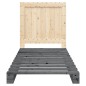 vidaXL Estructura de cama con cabecero madera de pino gris 90x200 cm vidaXL Estructura de cama con cabecero madera de pino gris 90x200 cm