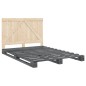 vidaXL Estructura de cama con cabecero madera pino gris 160x200 cm vidaXL Estructura de cama con cabecero madera pino gris 160x200 cm