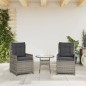 vidaXL Sillones reclinables de jardín 2 uds ratán sintético gris vidaXL Sillones reclinables de jardín 2 uds ratán sintético gris