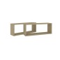vidaXL Estante cubo pared 2 uds contrachapado roble Sonoma 60x15x23 cm vidaXL Estante cubo pared 2 uds contrachapado roble Sonoma 60x15x23 cm