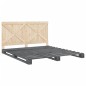 vidaXL Estructura cama con cabecero madera maciza pino gris 180x200 cm