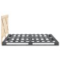 vidaXL Estructura cama con cabecero madera maciza pino gris 180x200 cm