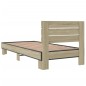vidaXL Estructura cama madera ingeniería metal roble Sonoma 100x200 cm vidaXL Estructura cama madera ingeniería metal roble Sonoma 100x200 cm