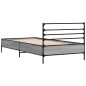 vidaXL Estructura cama madera ingeniería metal gris Sonoma 90x200 cm
