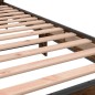vidaXL Estructura cama madera ingeniería metal roble ahumado 90x200 cm vidaXL Estructura cama madera ingeniería metal roble ahumado 90x200 cm