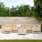 vidaXL Juego de sofás de jardín 9 pzas madera maciza de pino vidaXL Juego de sofás de jardín 9 pzas madera maciza de pino