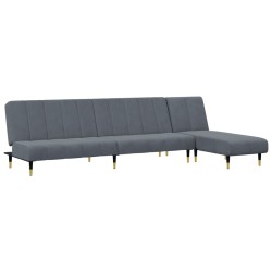 vidaXL Juego de sofás 2 piezas terciopelo gris oscuro