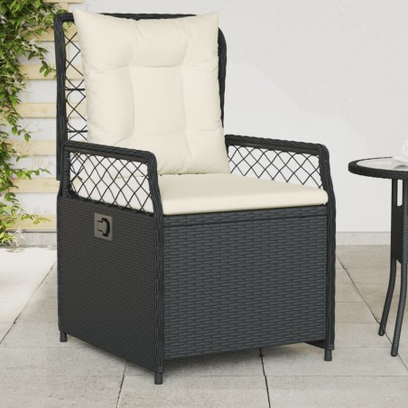 vidaXL Sillones de jardín reclinables 2 uds ratán sintético negro