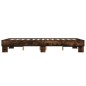 vidaXL Estructura cama madera ingeniería metal marrón roble 135x190 cm