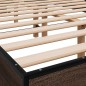 vidaXL Estructura cama madera ingeniería metal marrón roble 135x190 cm