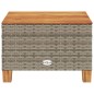 vidaXL Mesa de jardín ratán sintético madera acacia gris 55x55x36 cm