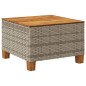 vidaXL Mesa de jardín ratán sintético madera acacia gris 55x55x36 cm