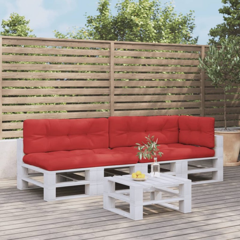 vidaXL Cojines para sofá de palets 5 unidades tela rojo vidaXL Cojines para sofá de palets 5 unidades tela rojo