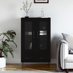 vidaXL Aparador alto madera de ingeniería negro 69,5x31x115 cm