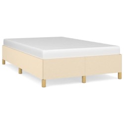vidaXL Estructura de cama tela crema 120x190 cm
