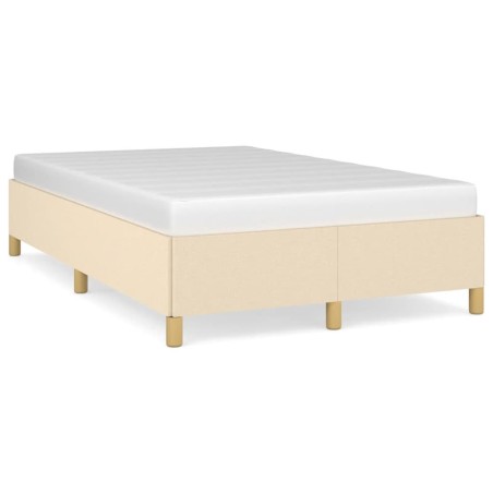 vidaXL Estructura de cama tela crema 120x190 cm
