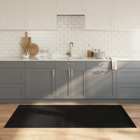 vidaXL Alfombra rectangular bambú negro 100x200 cm