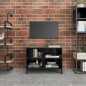 vidaXL Mueble de TV con patas de metal negro brillante 69,5x30x50 cm vidaXL Mueble de TV con patas de metal negro brillante 69,5x30x50 cm