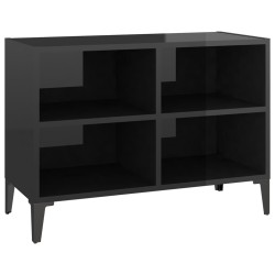 vidaXL Mueble de TV con patas de metal negro brillante 69,5x30x50 cm