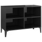 vidaXL Mueble de TV con patas de metal negro brillante 69,5x30x50 cm vidaXL Mueble de TV con patas de metal negro brillante 69,5x30x50 cm