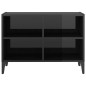 vidaXL Mueble de TV con patas de metal negro brillante 69,5x30x50 cm vidaXL Mueble de TV con patas de metal negro brillante 69,5x30x50 cm