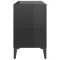 vidaXL Mueble de TV con patas de metal negro brillante 69,5x30x50 cm vidaXL Mueble de TV con patas de metal negro brillante 69,5x30x50 cm