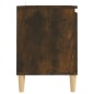 vidaXL Mesita de noche patas madera maciza roble ahumado 103,5x35x50cm