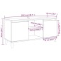 vidaXL Mesita de noche patas madera maciza roble ahumado 103,5x35x50cm