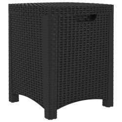 vidaXL Caja de almacenaje de jardín ratán PP color grafito 39x39x46 cm
