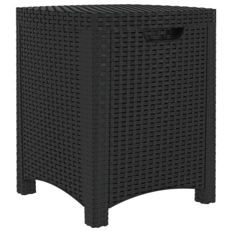 vidaXL Caja de almacenaje de jardín ratán PP color grafito 39x39x46 cm