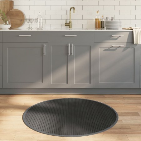 vidaXL Alfombra redonda bambú gris 100 cm