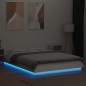 vidaXL Estructura de cama con LED madera ingeniería blanco 135x190 cm vidaXL Estructura de cama con LED madera ingeniería blanco 135x190 cm