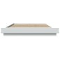 vidaXL Estructura de cama con LED madera ingeniería blanco 135x190 cm vidaXL Estructura de cama con LED madera ingeniería blanco 135x190 cm