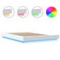 vidaXL Estructura de cama con LED madera ingeniería blanco 135x190 cm vidaXL Estructura de cama con LED madera ingeniería blanco 135x190 cm