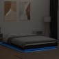 vidaXL Estructura cama con luces LED madera ingeniería negro 140x190cm vidaXL Estructura cama con luces LED madera ingeniería negro 140x190cm