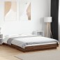 vidaXL Estructura cama con luces LED madera roble marrón 140x200 cm vidaXL Estructura cama con luces LED madera roble marrón 140x200 cm
